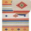 Kelim Teppich Baumwolle Mehrfarbig 200 X 300 Cm Geometrisches Muster Kurzflor Taronik
