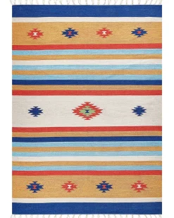 Kelim Teppich Baumwolle Mehrfarbig 200 X 300 Cm Geometrisches Muster Kurzflor Taronik