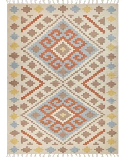Kelim Teppich Baumwolle Mehrfarbig 160 X 230 Cm Geometrisches Muster Kurzflor Atan