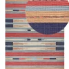 Kelim Teppich Baumwolle Mehrfarbig 140 X 200 Cm Geometrisches Muster Kurzflor Gandzak