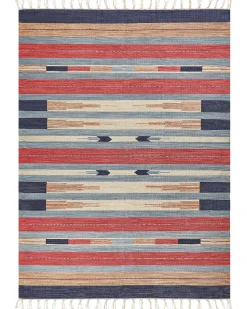 Kelim Teppich Baumwolle Mehrfarbig 140 X 200 Cm Geometrisches Muster Kurzflor Gandzak