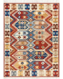 Kelim Teppich Wolle Mehrfarbig 160 X 230 Cm Abstraktes Muster Kurzflor Vanashen
