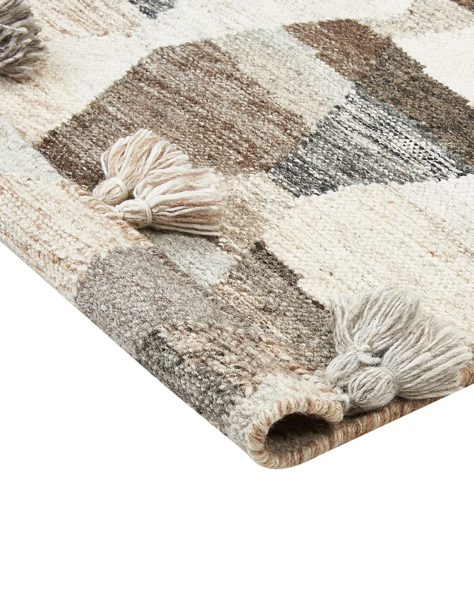 Kelim Teppich Wolle Mehrfarbig 160 X 230 Cm Patchwork Kurzflor Argavand