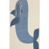 Kinderteppich Baumwolle Beige / Blau 80 X 150 Cm Wal-Motiv Selai