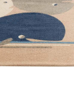 Kinderteppich Baumwolle Beige 80 X 150 Cm Wal-Motiv Seai