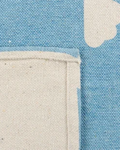 Kinderteppich Baumwolle Blau 60 X 90 Cm Wolkenmotiv Gwalijar
