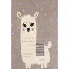 Kinderteppich Baumwolle Braun 80 X 150 Cm Lama-Motiv Lubuk