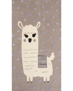 Kinderteppich Baumwolle Braun 80 X 150 Cm Lama-Motiv Lubuk