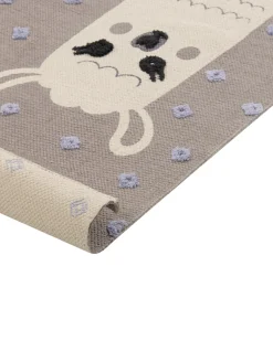 Kinderteppich Baumwolle Braun 80 X 150 Cm Lama-Motiv Lubuk