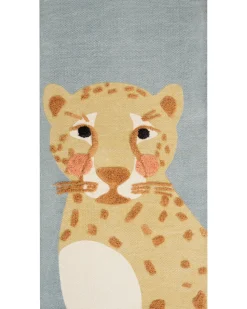Kinderteppich Baumwolle Grau / Gelb 80 X 150 Cm Leopardenmotiv Tangse