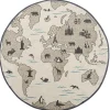 Kinderteppich Baumwolle Grau / Beige 120 Cm Kontinentenmuster Kesda
