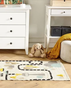 Kinderteppich Baumwolle Mehrfarbig 80 X 150 Cm Abstraktes Muster Sazak