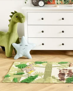 Kinderteppich Baumwolle Mehrfarbig 80 X 150 Cm Dschungelmotiv Janhto