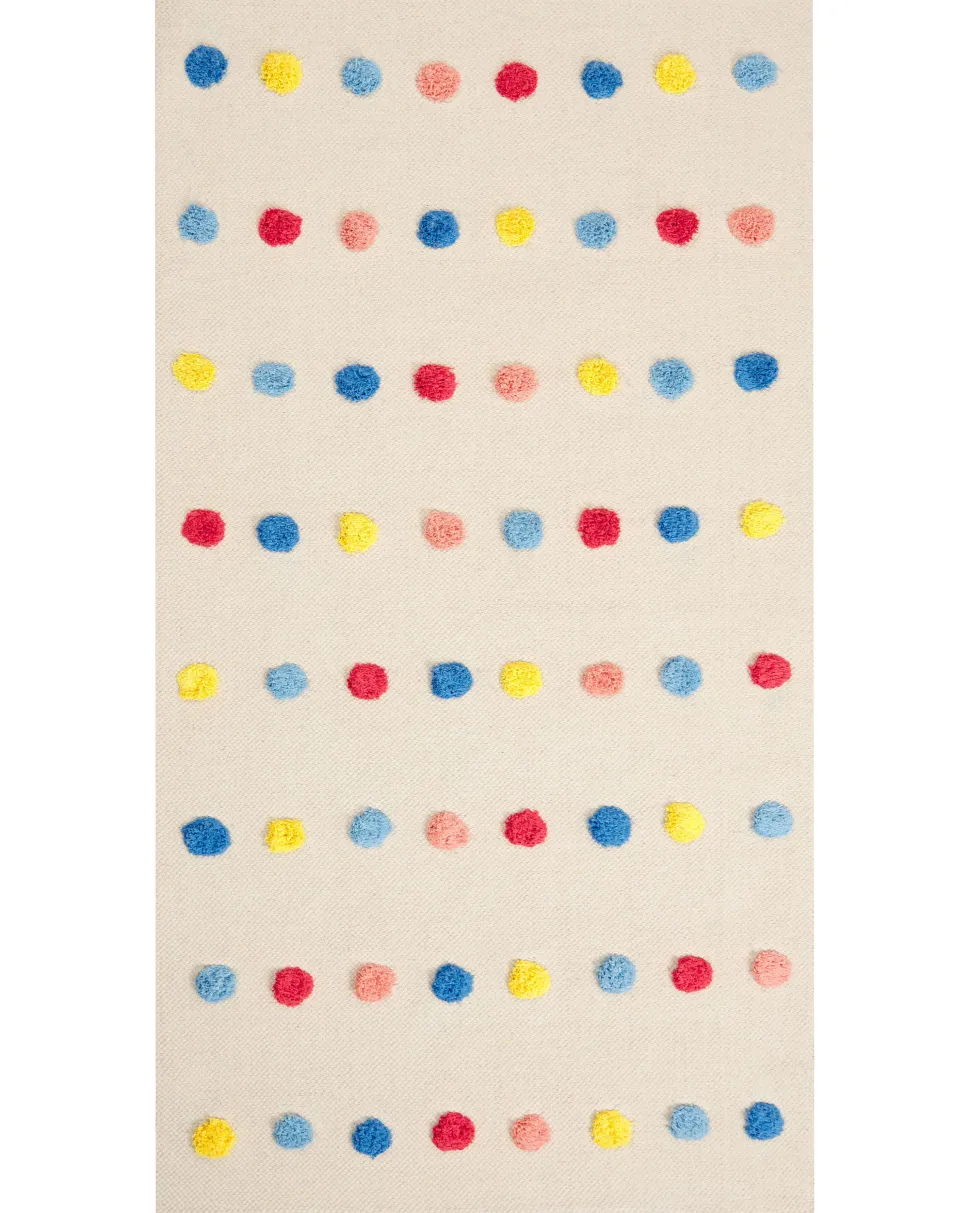 Kinderteppich Baumwolle Mehrfarbig 80 X 150 Cm Punkte Leles
