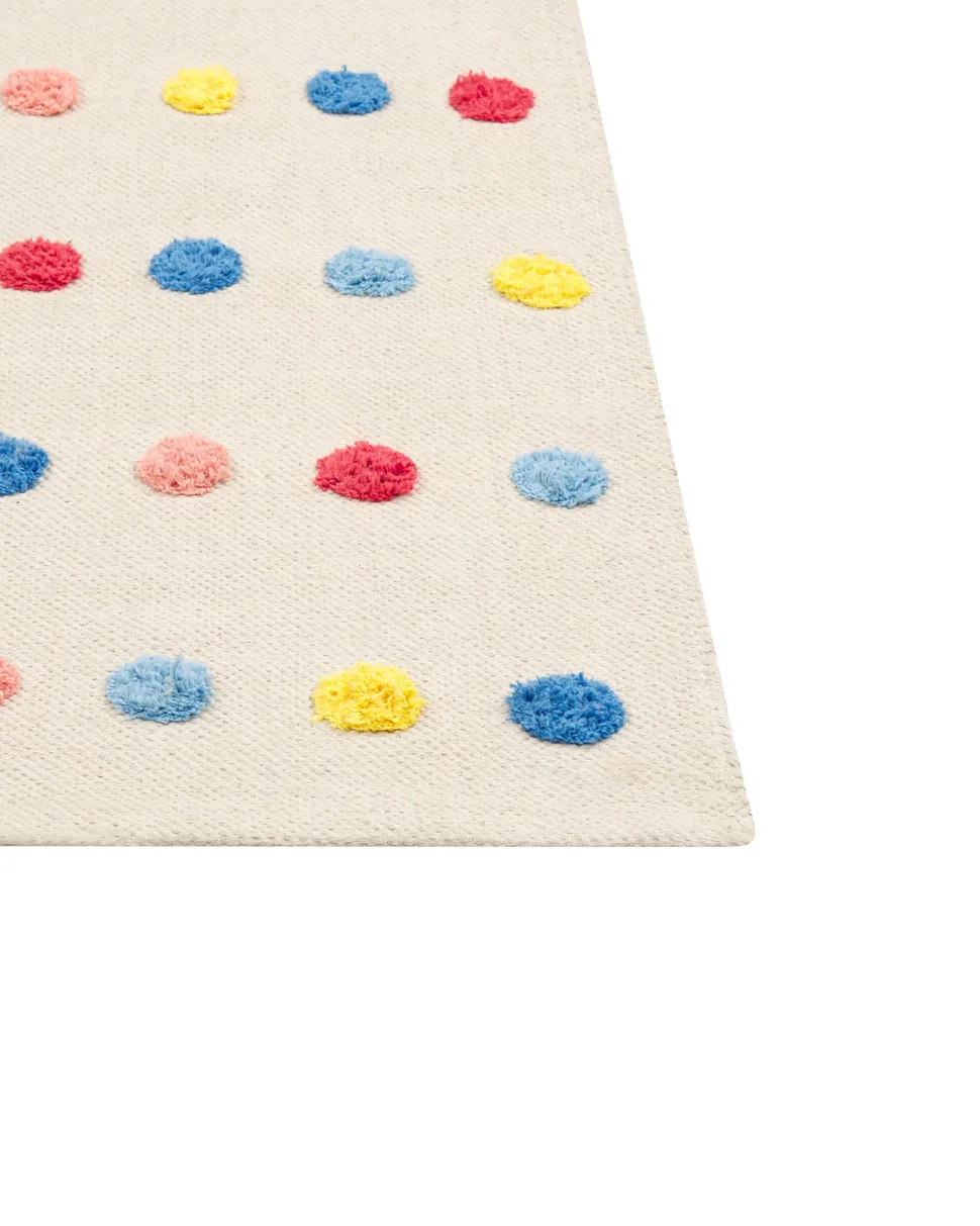 Kinderteppich Baumwolle Mehrfarbig 80 X 150 Cm Punkte Leles