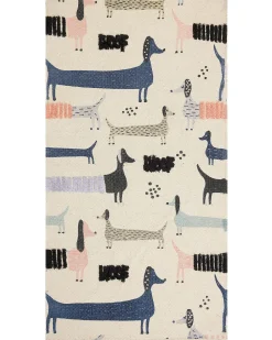 Kinderteppich Baumwolle Mehrfarbig 80 X 150 Cm Hund-Motiv Kurzflor Temiaj
