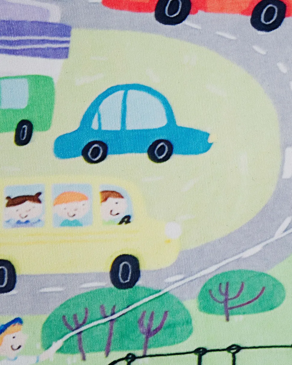 Kinderteppich Grun Stadt-Motiv 80 X 150 Cm Kemer