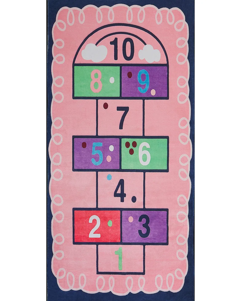 Kinderteppich Rosa Mit Hupfspiel 80 X 150 Cm Honaz