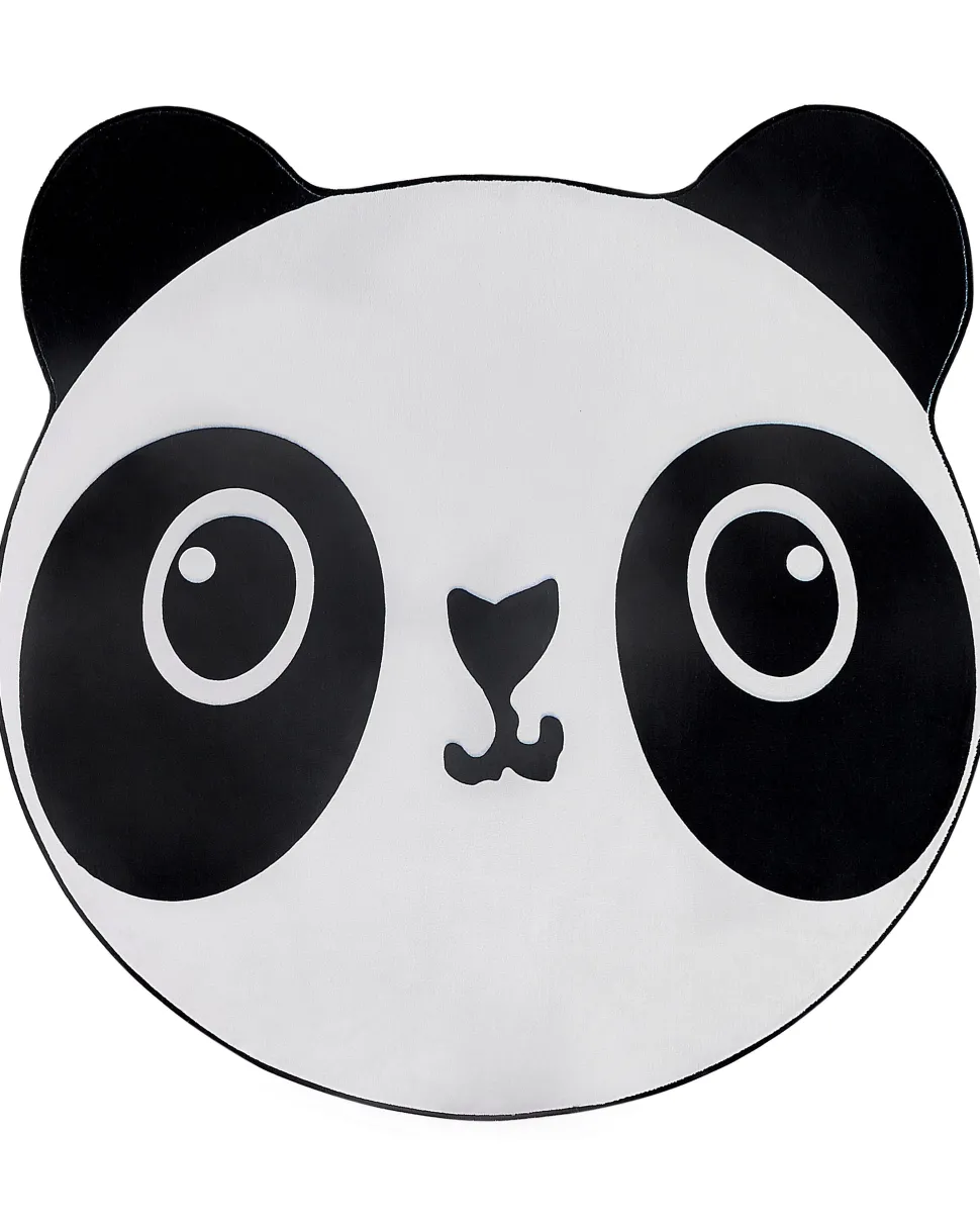 Kinderteppich Schwarz / Weis 120 Cm Pandamotiv Kurzflor Panda