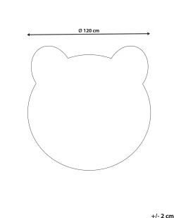 Kinderteppich Schwarz / Weis 120 Cm Pandamotiv Kurzflor Panda