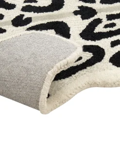 Kinderteppich Wolle Beige / Weis 100 X 160 Cm Leopardenmotiv Mibu