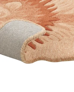 Kinderteppich Wolle Beige 100 X 160 Cm Lowenmotiv Mufasa