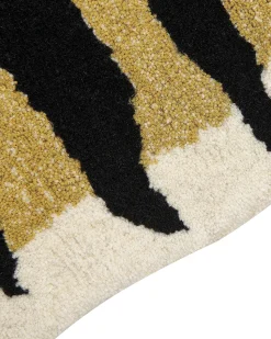 Kinderteppich Wolle Beige / Schwarz 100 X 160 Cm Tigermotiv Shere