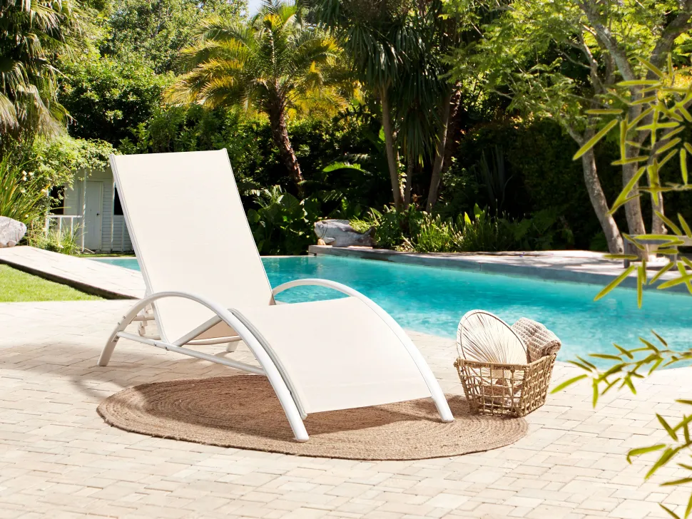 Klappbare Gartenliege Stahl Beige Gaeta