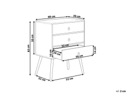 Kommode Dunkler Holzfarbton / Grau 3 Schubladen Batley