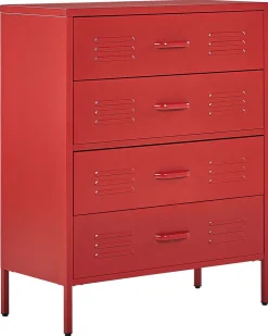 Kommode Rot 4 Schubladen Enago
