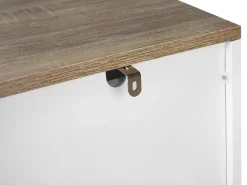 Kommode Weis / Heller Holzfarbton 4 Schubladen Walpi