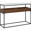 Konsolentisch Dunkler Holzfarbton / Schwarz 110 X 40 Cm Waco