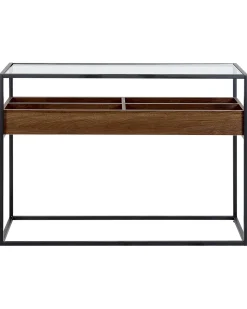 Konsolentisch Dunkler Holzfarbton / Schwarz 110 X 40 Cm Waco