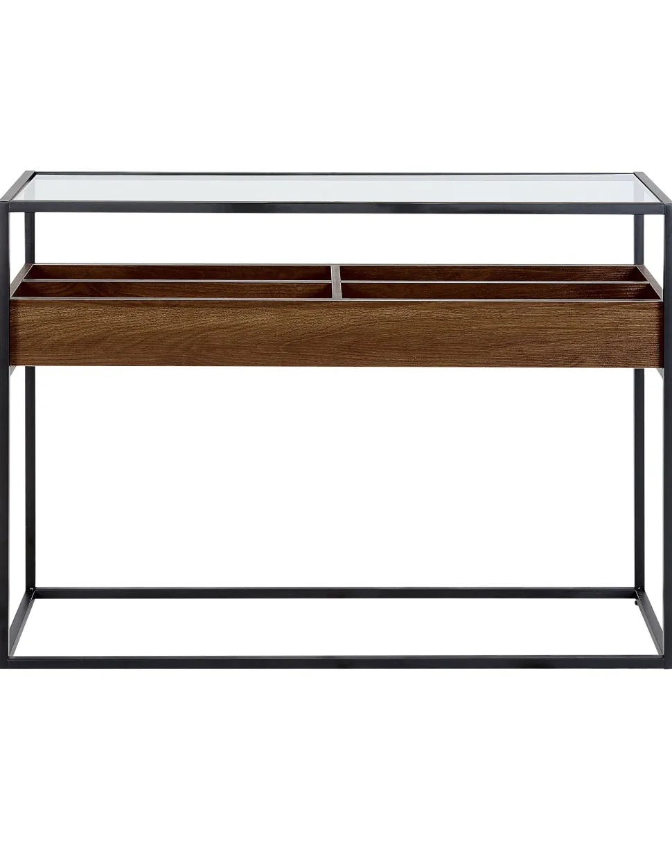 Konsolentisch Dunkler Holzfarbton / Schwarz 110 X 40 Cm Waco