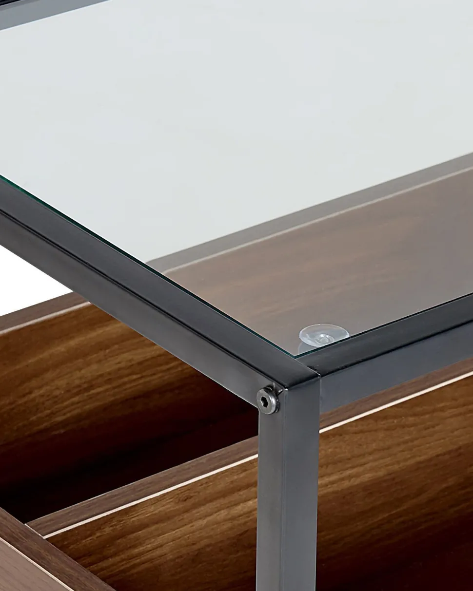 Konsolentisch Dunkler Holzfarbton / Schwarz 110 X 40 Cm Waco