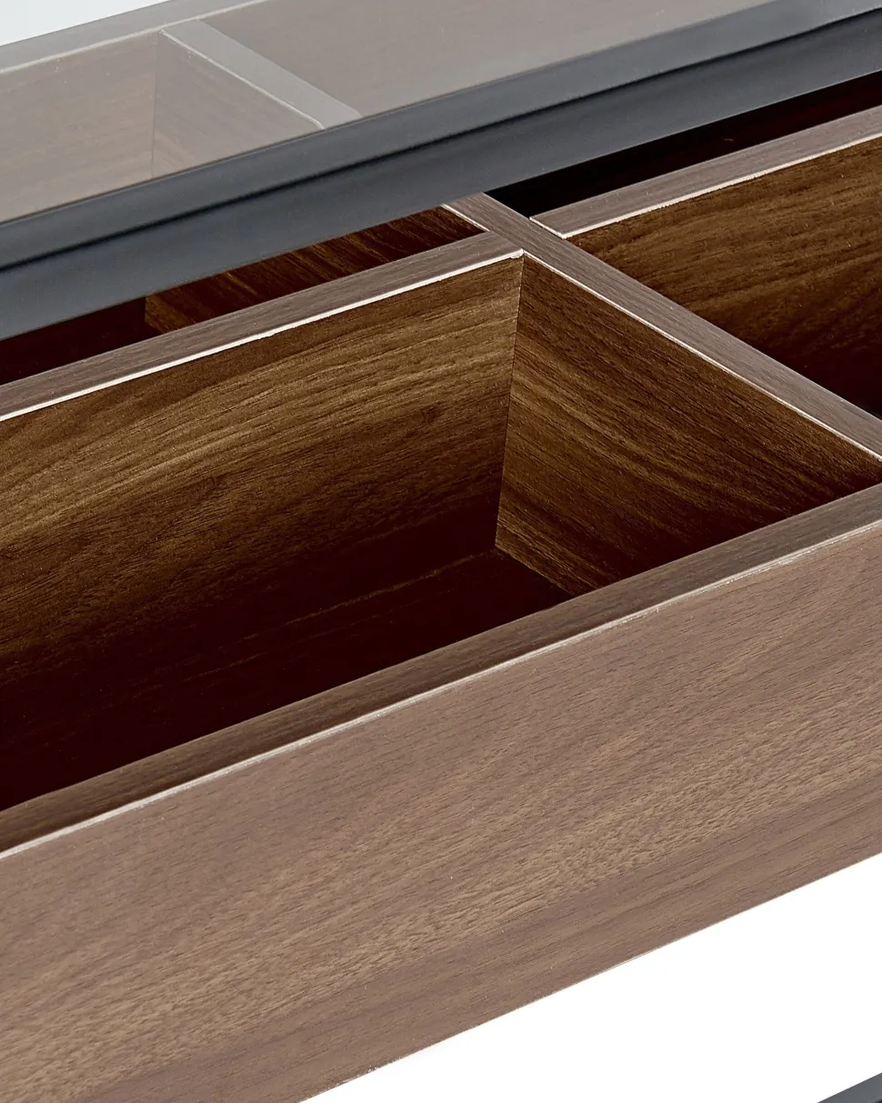 Konsolentisch Dunkler Holzfarbton / Schwarz 110 X 40 Cm Waco