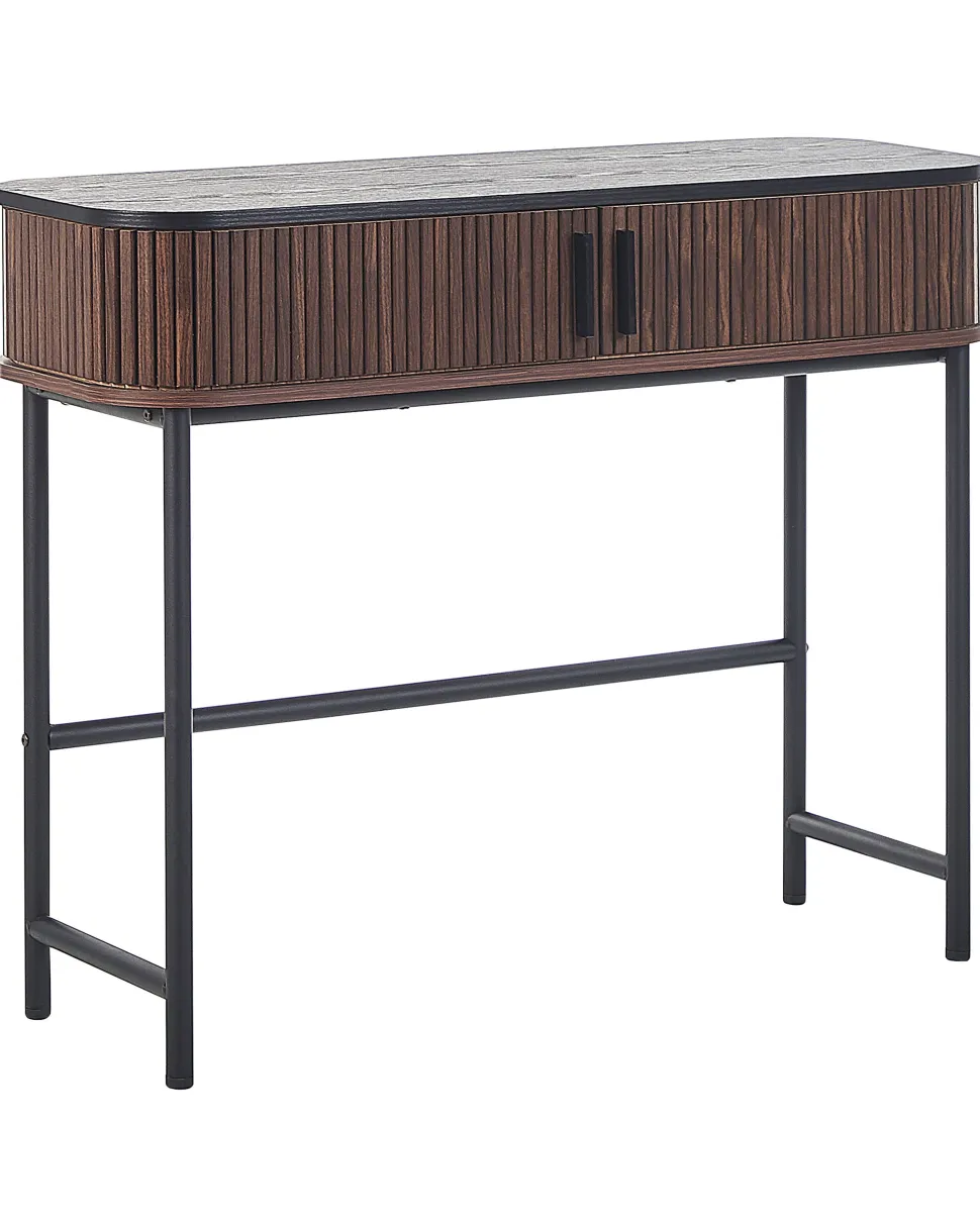 Konsolentisch Dunkler Holzfarbton / Schwarz 100 X 35 Cm Jose