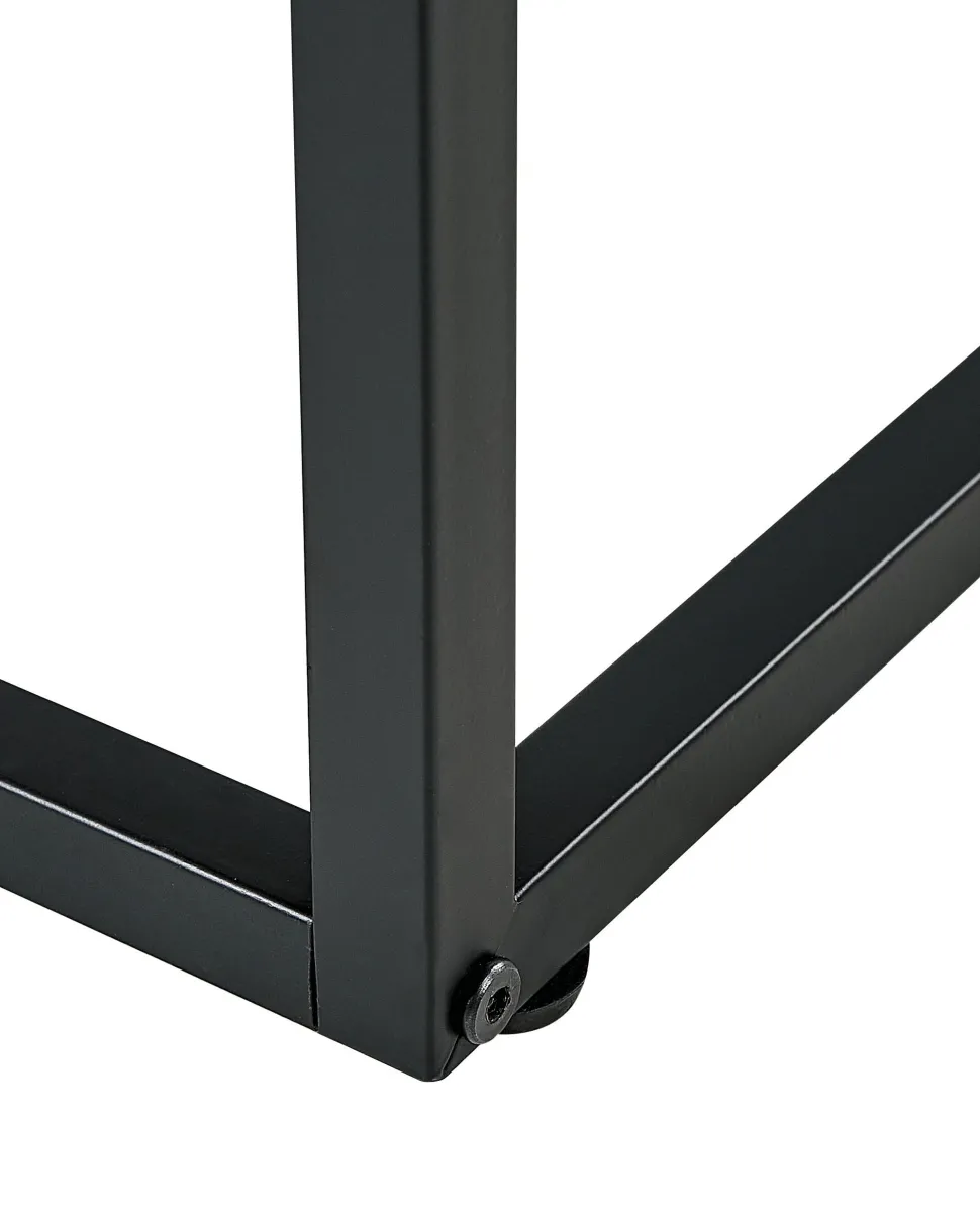 Konsolentisch Glas Dunkler Holzfarbton / Schwarz 2 Schubladen Mauk