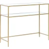 Konsolentisch Glas Gold 2 Facher Aline