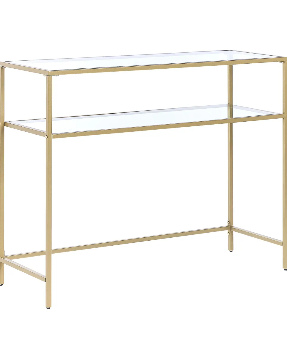 Konsolentisch Glas Gold 2 Facher Aline