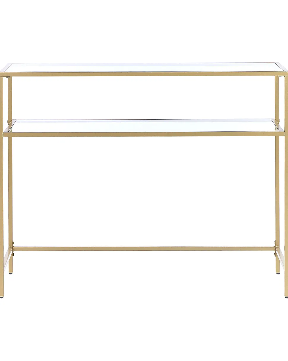 Konsolentisch Glas Gold 2 Facher Aline