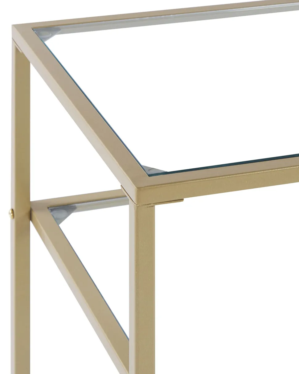 Konsolentisch Glas Gold 2 Facher Aline