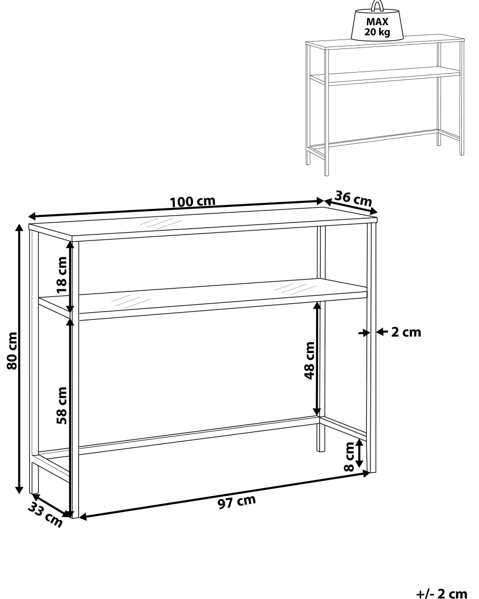 Konsolentisch Glas Gold 2 Facher Aline