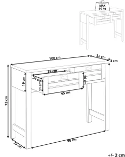 Konsolentisch Heller Holzfarbton 2 Schubladen Randa