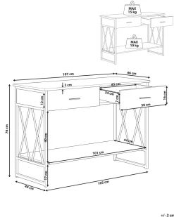 Konsolentisch Holzoptik Braun 2 Schubladen Ayden