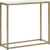 Konsolentisch Marmor Optik Weis / Gold Delano