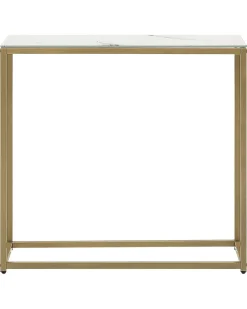 Konsolentisch Marmor Optik Weis / Gold Delano