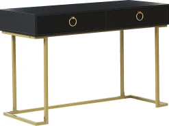 Konsolentisch Schwarz / Gold 2 Schubladen Westport