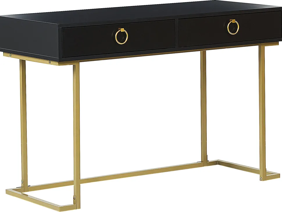 Konsolentisch Schwarz / Gold 2 Schubladen Westport