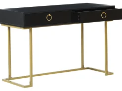 Konsolentisch Schwarz / Gold 2 Schubladen Westport